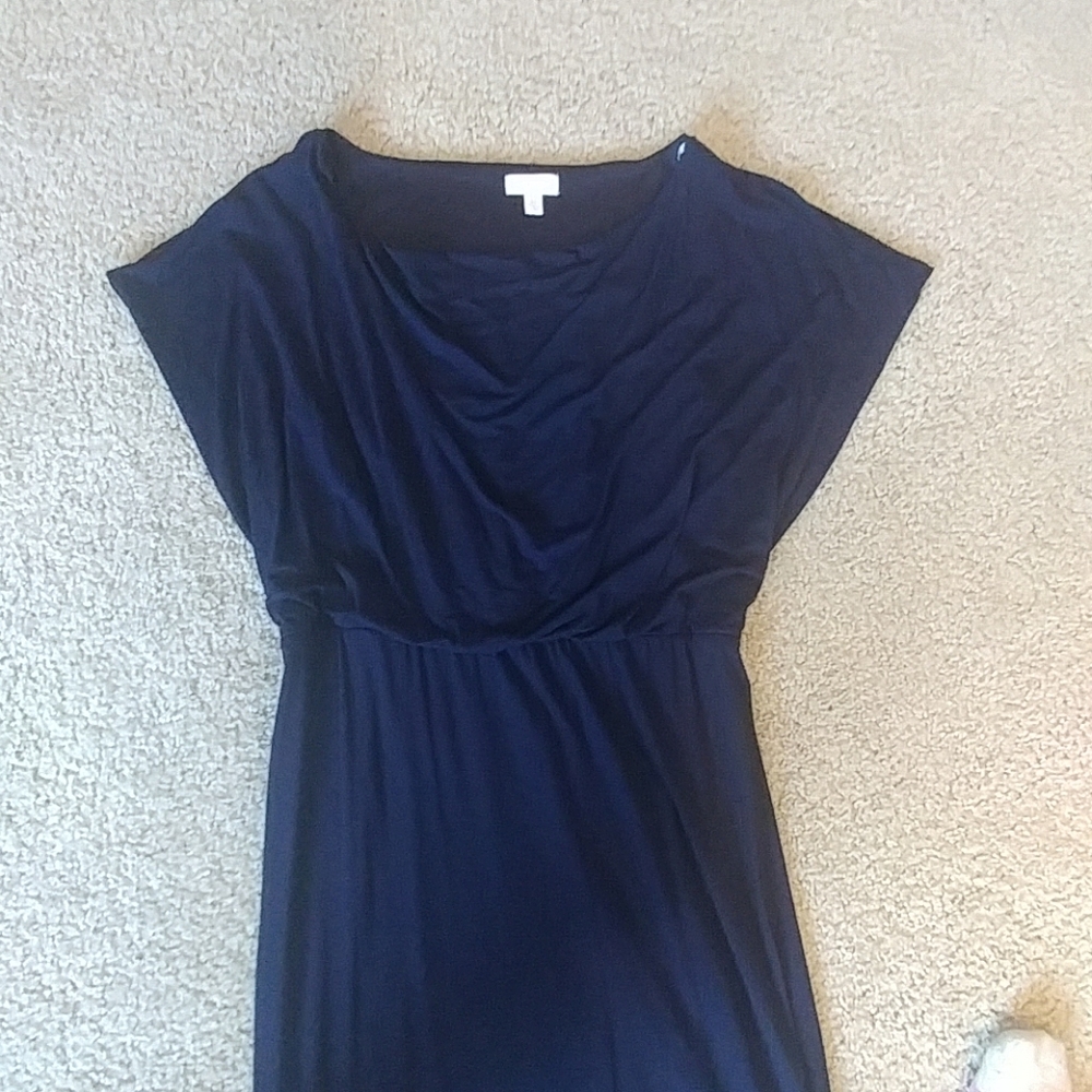 Navy blue knit maxi dress